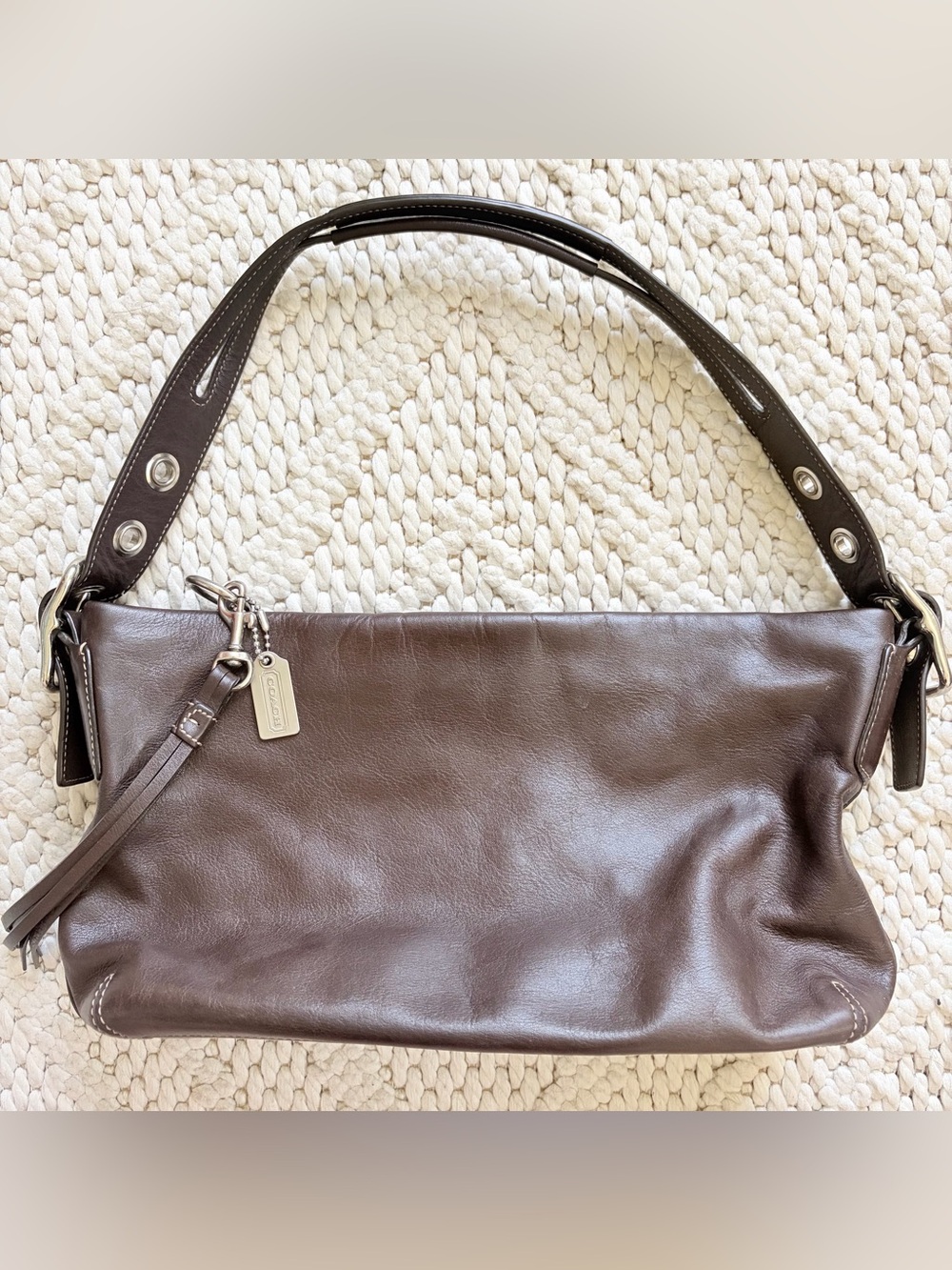 Vintage COACH Legacy East West Duffle Mahogany leather shoulder bag purse 1417 - Picture 13 of 13